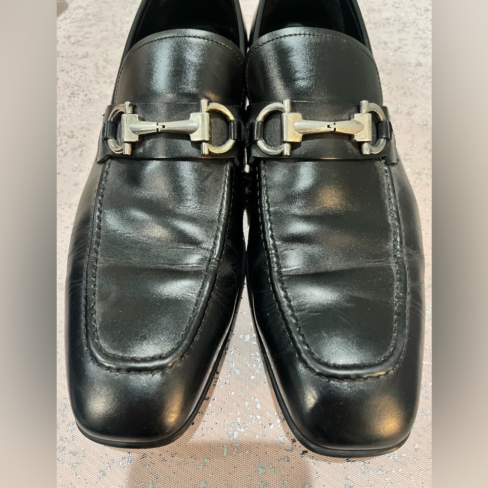 Salvatore Ferragamo Black Leather Men's Shoes